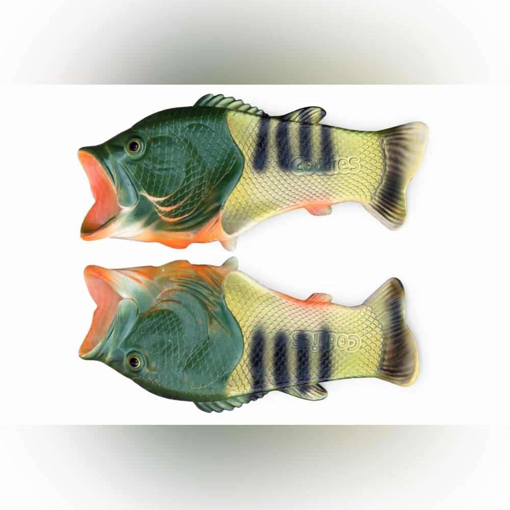Viral Fish Slides Coddies Bass Sandals Funny 3D Novelty Shoes Unisex Gift Idea